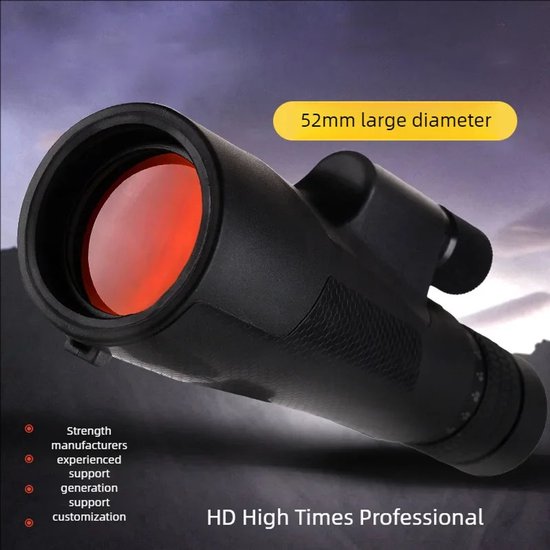 12x52 Monoculaire Telescoop HD ED-Lens Waterdichte Verrekijker