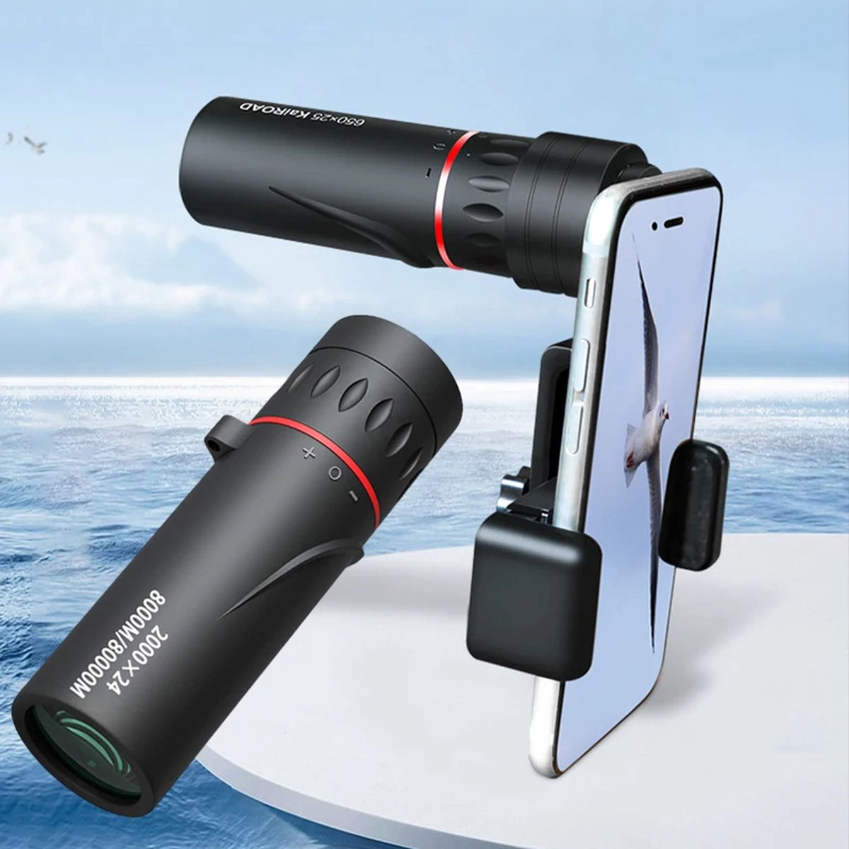 2000x24 HD Monoculair Mini Telescoop Smartphone Compatibel met Statief