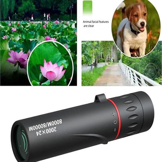 2000x24 HD Monoculair Mini Telescoop Smartphone Compatibel met Statief