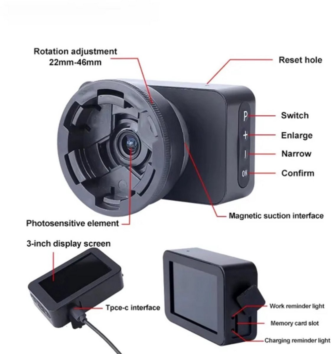 4K Telescoop Oculaircamera met Kleurenscherm en Spotting Scope 25-75x60 Monoculair