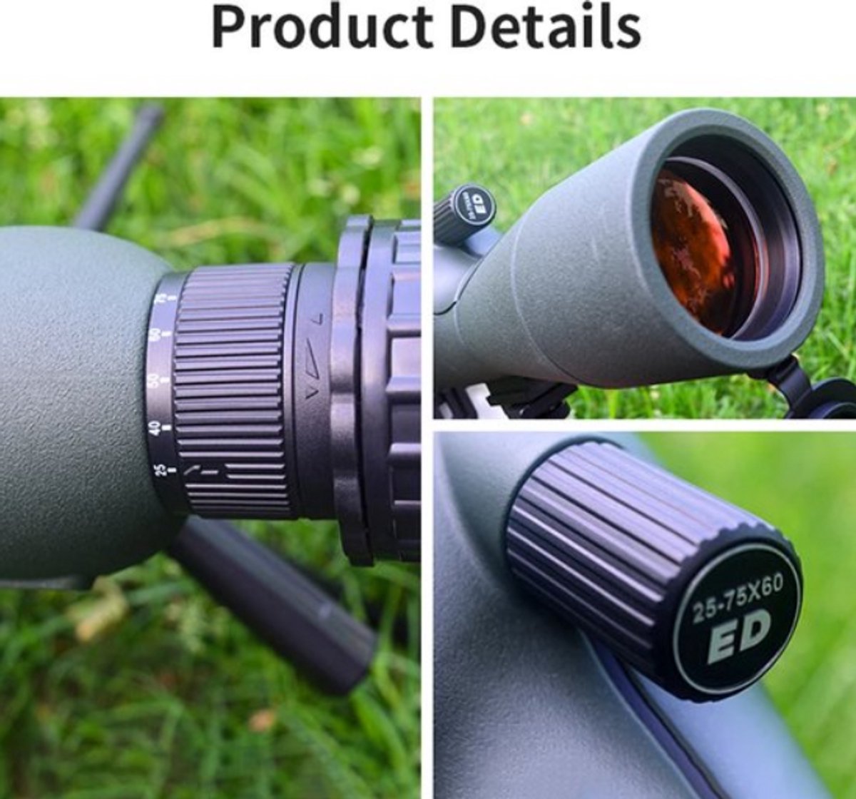 4K Telescoop Oculaircamera met Kleurenscherm en Spotting Scope 25-75x60 Monoculair