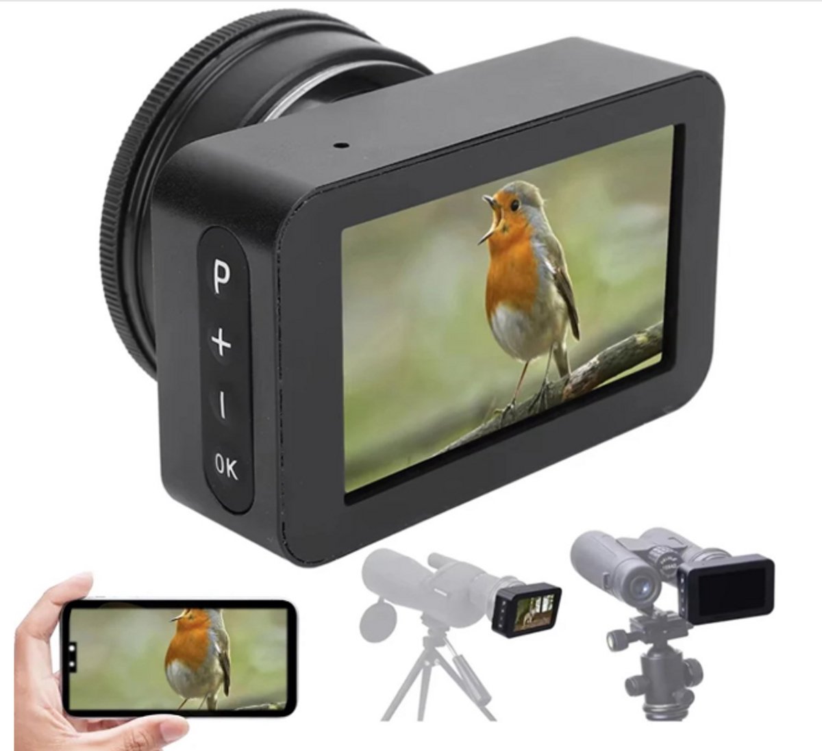 4K Telescoop Oculaircamera met Kleurenscherm en Spotting Scope 25-75x60 Monoculair