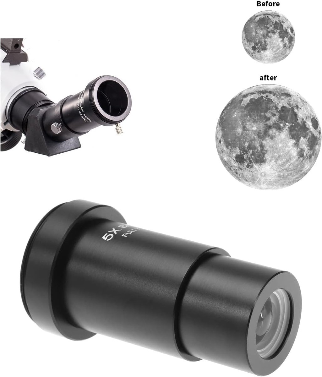 5X Barlow Lens 1.25 Inch Volledig Metaal M42 Astronomie