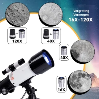 70mm Astronomie Refractor Telescoop met Statief en Telefoonadapter