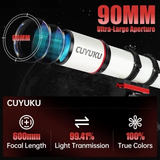 90mm refractor telescoop met AZ-montage
