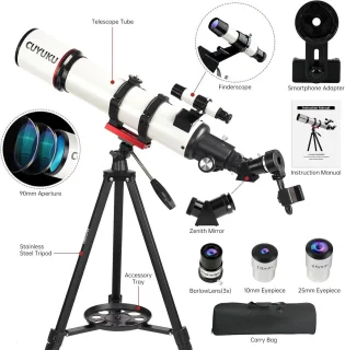 90mm refractor telescoop met AZ-montage