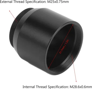 Adapter 1,25" naar C/CS-mount voor telescoopcamera