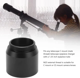 Adapter 1,25" naar C/CS-mount voor telescoopcamera