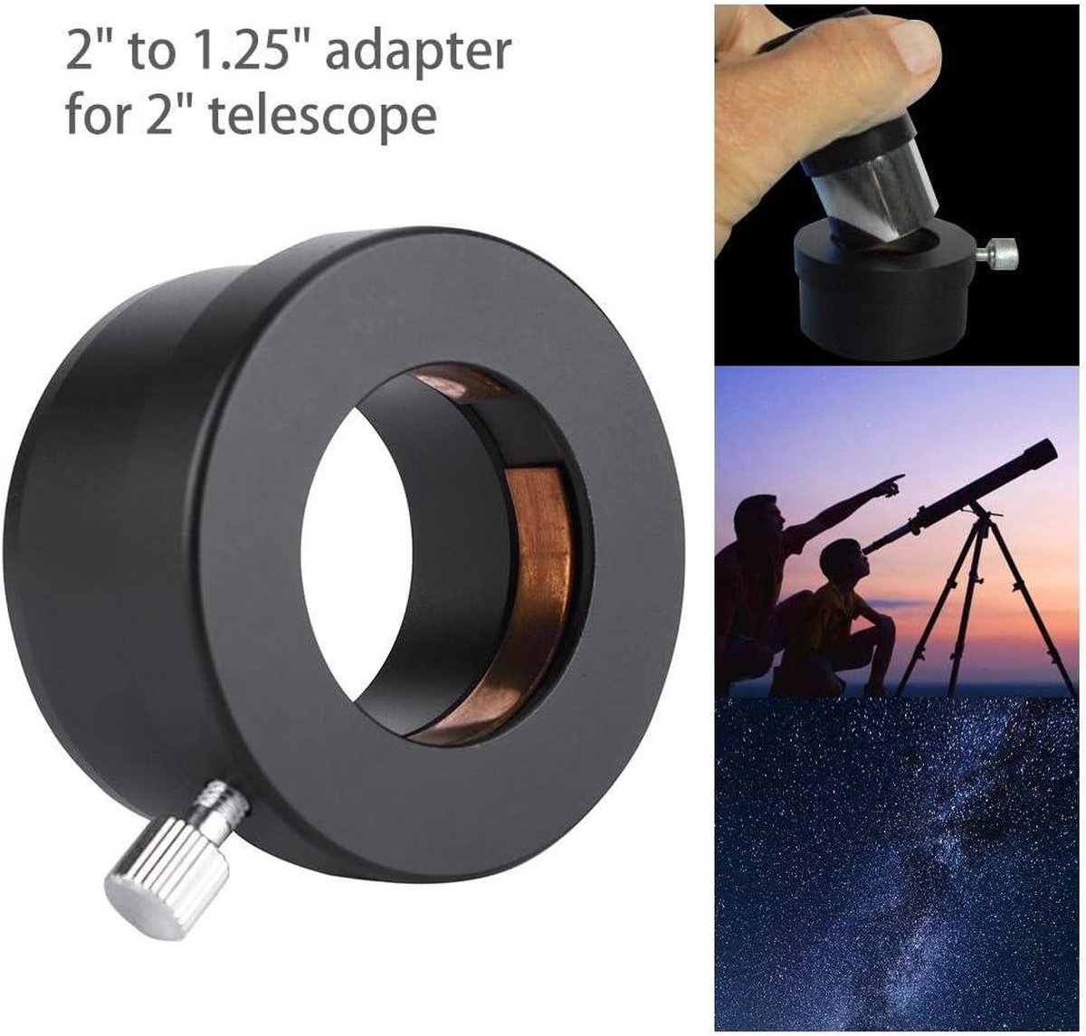 Adapter 2" telescoop oculair houder zwart metaal