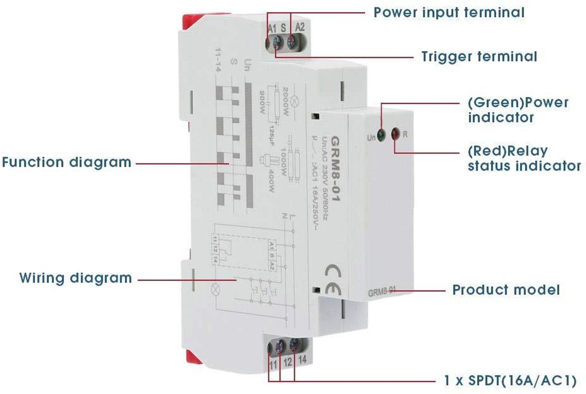 Allecto Plus Electronic Pulse Relay 230V DIN-Schiene