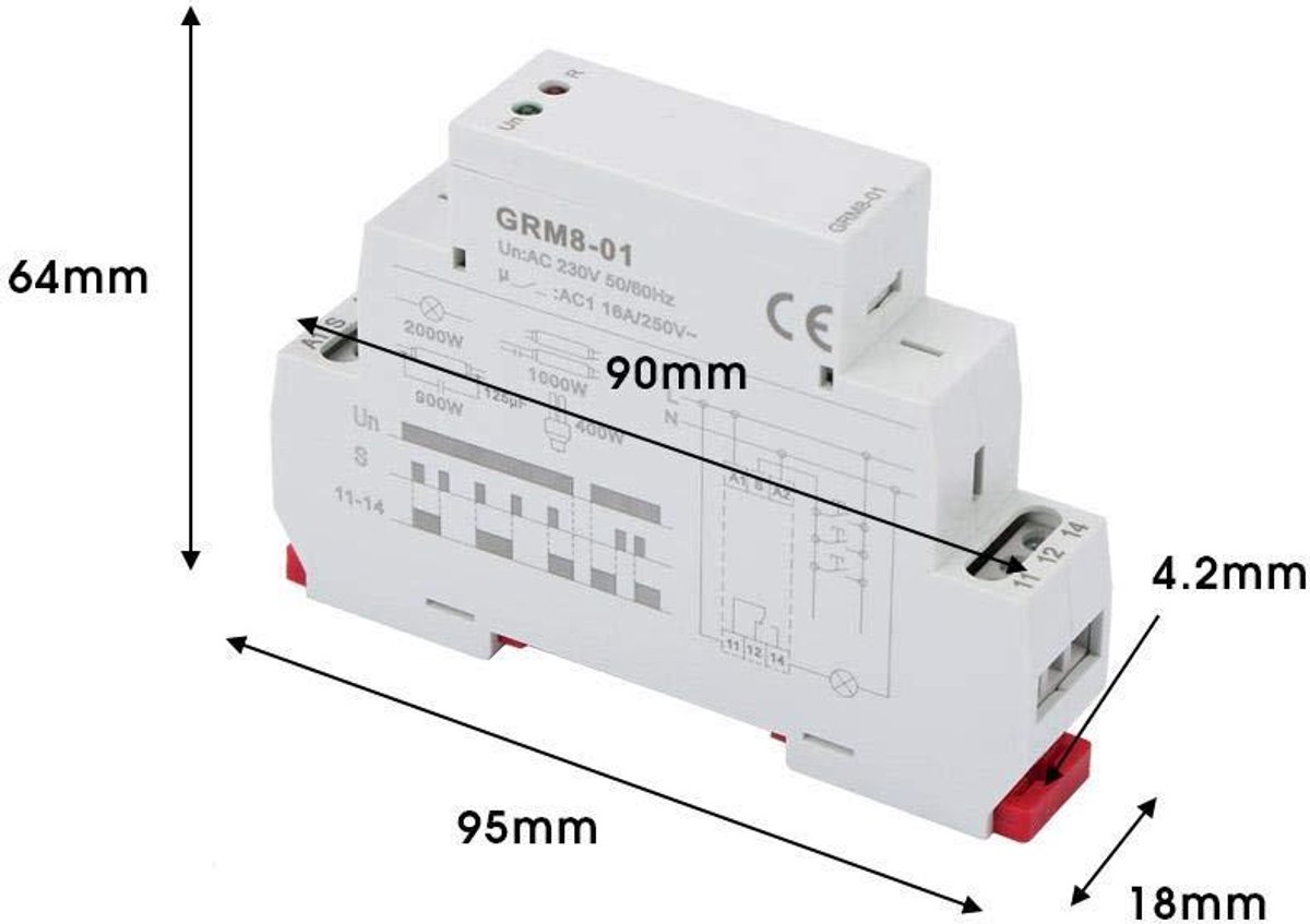 Allecto Plus Electronic Pulse Relay 230V DIN-Schiene