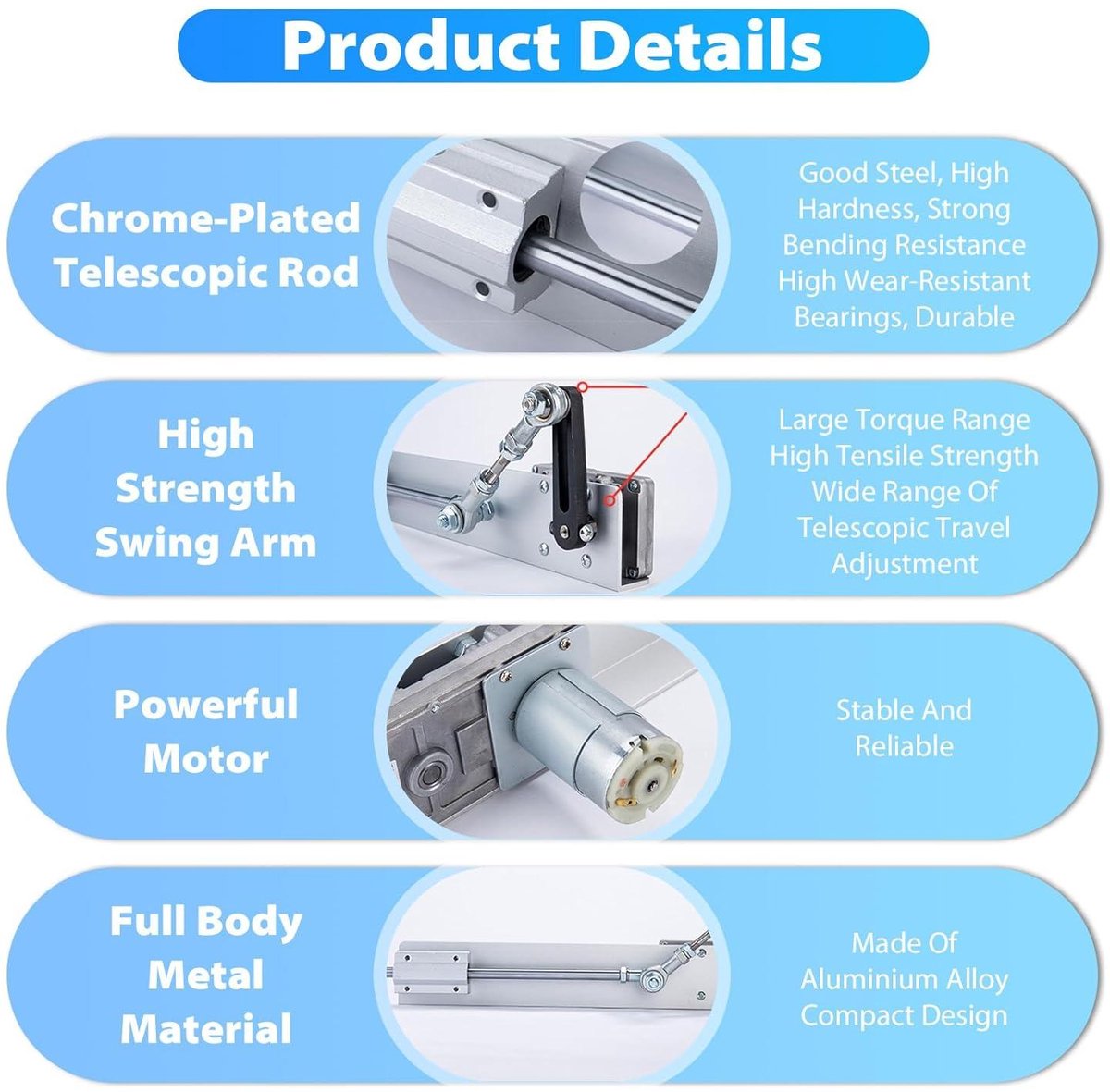 Allecto Plus Lineaire Actuator 12V/24V Telescoop Motor