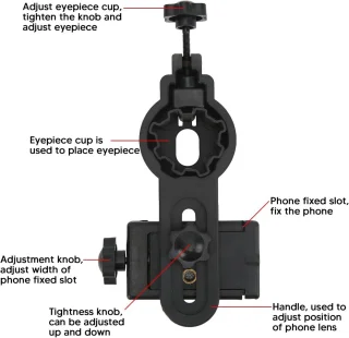 Allecto Plus - Telescoopadapter voor smartphone