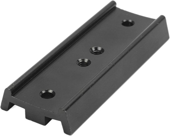 Allecto Plus Zwaluwstaart Telescoop Adapter Montageplaat 1/4 Draad zwart