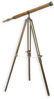 Antieke Messing Telescoop op Standaard 154 cm