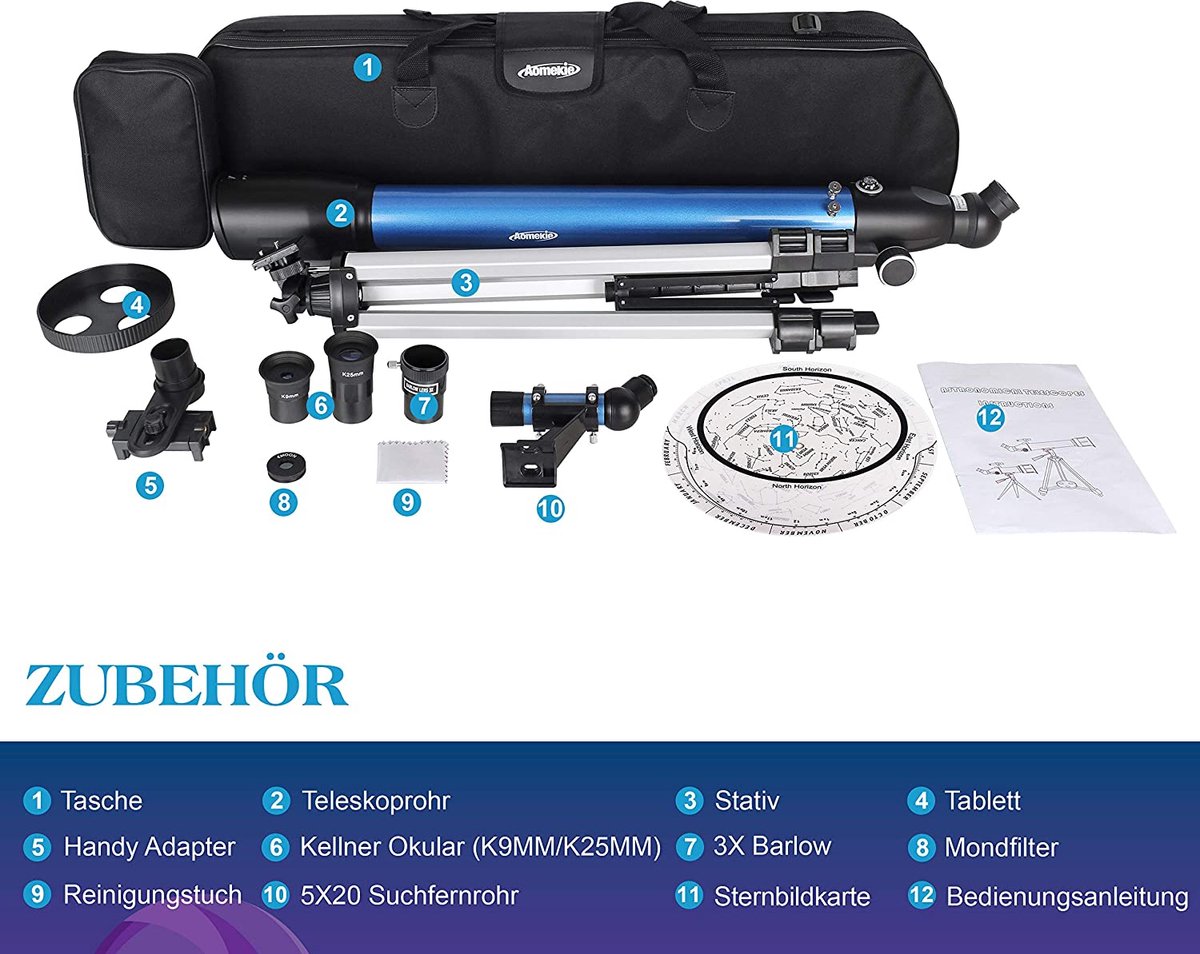 Aomekie 234X Refractor Telescoop Set
