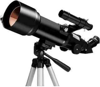 Astronomie refractor telescoop 70 mm zwart