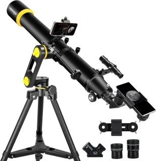 Astronomie telescoop - sterrenkijker amateur - 90mm diafragma - 1000mm brandpuntsafstand - zwart