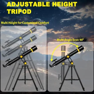 Astronomie telescoop - sterrenkijker amateur - 90mm diafragma - 1000mm brandpuntsafstand - zwart