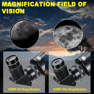 Astronomie telescoop - sterrenkijker amateur - 90mm diafragma - 1000mm brandpuntsafstand - zwart