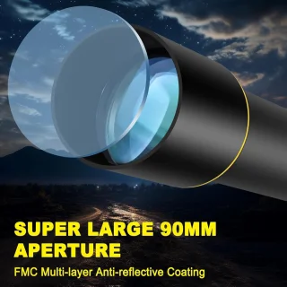 Astronomie telescoop - sterrenkijker amateur - 90mm diafragma - 1000mm brandpuntsafstand - zwart