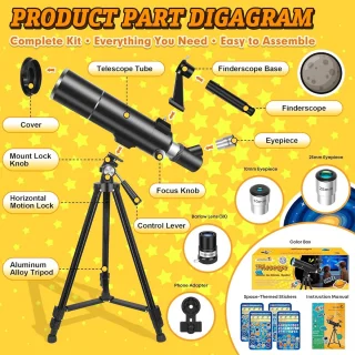 Astronomische refractor telescoop 80/500 mm