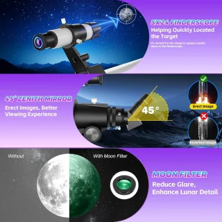 Astronomische refractor telescoop met statief