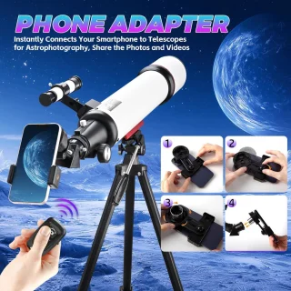 Astronomische refractor telescoop met statief