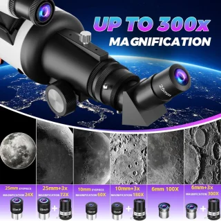 Astronomische refractor telescoop met statief