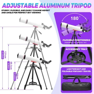 Astronomische refractor telescoop met statief