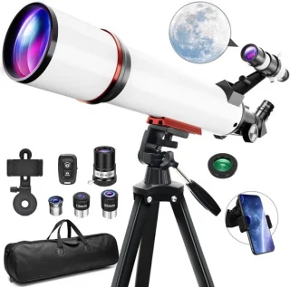 Astronomische refractor telescoop met statief