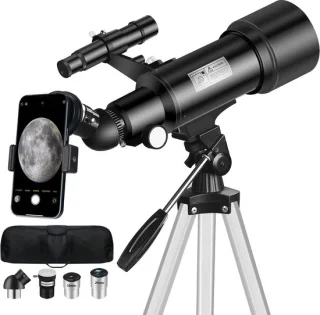 Astronomische telescoop met smartphoneadapter