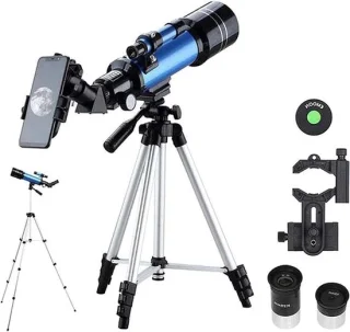 Astronomische telescoop - refractor - 70 mm diafragma - zwart