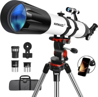 Astronomische telescoop - refractor - zwart