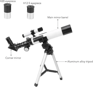 Astronomische telescoop - sterrenkijker - 400mm brandpuntsafstand - zwart