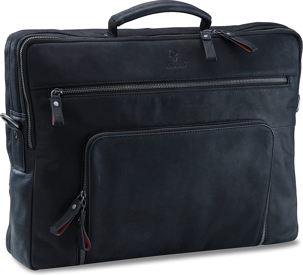 DONBOLSO San Francisco 17 Inch Leather Laptop Bag Vintage Black