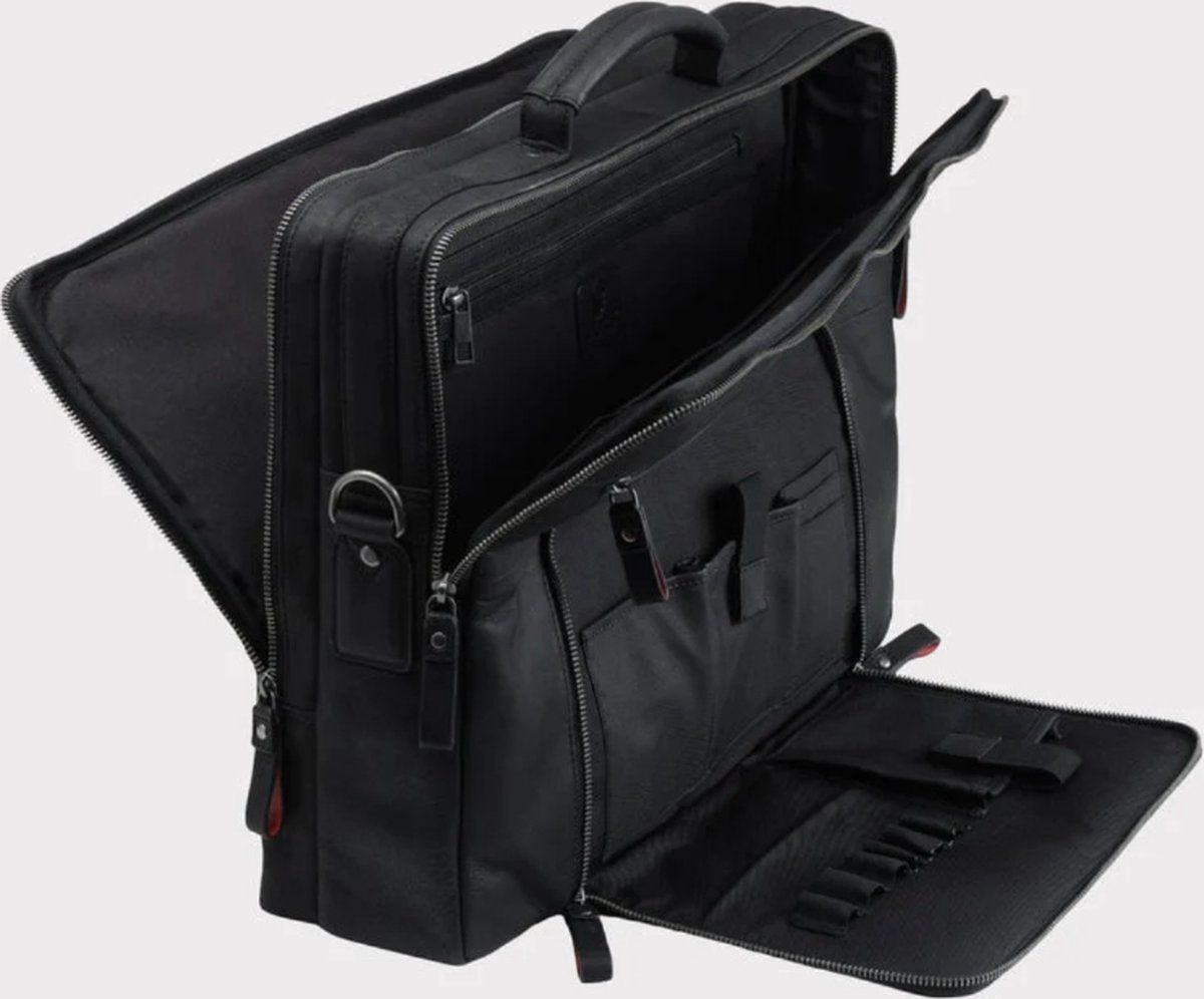 DONBOLSO San Francisco 17 Inch Leather Laptop Bag Vintage Black