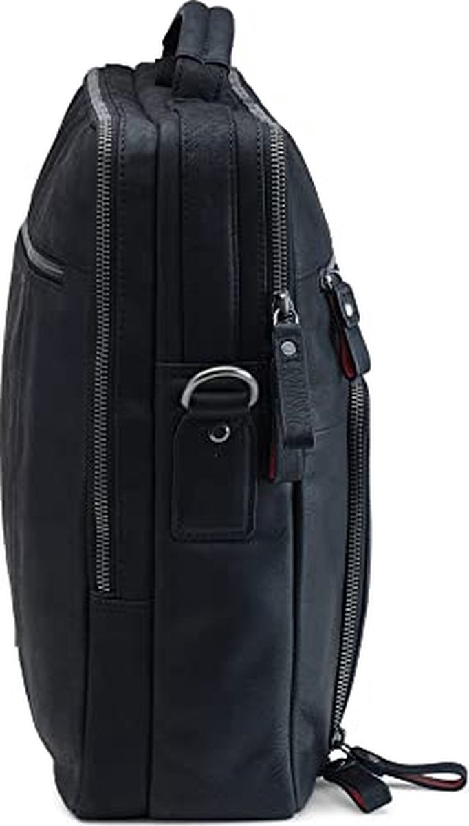 DONBOLSO San Francisco 17 Inch Leather Laptop Bag Vintage Black