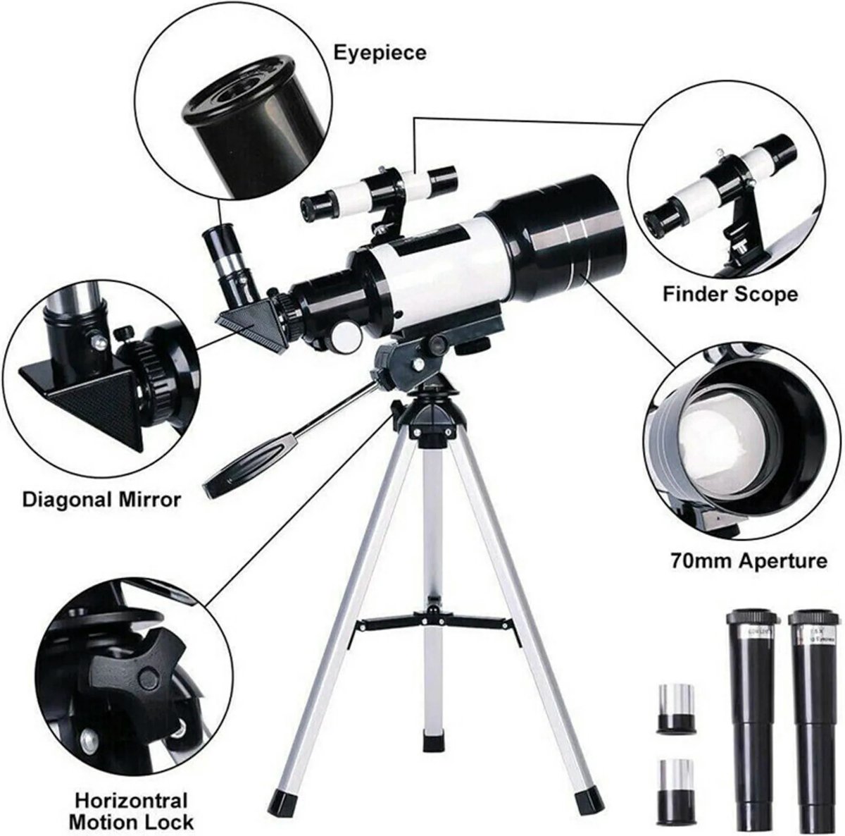 DrPhone SUPERNOVAX1 70/400MM Telescoop Cyaan