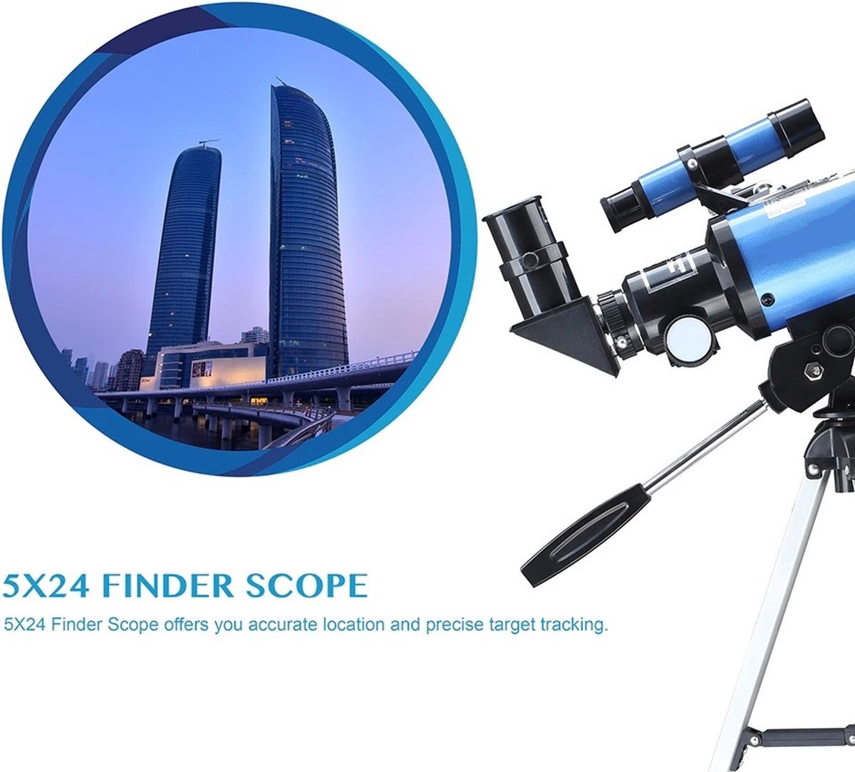 DrPhone SUPERNOVAX2 Junior HD Telescoop 300x70mm Cyaan