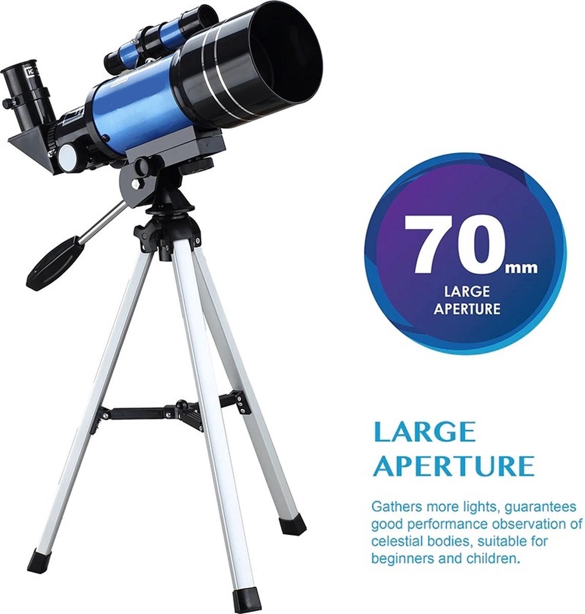 DrPhone SUPERNOVAX2 Junior HD Telescoop 300x70mm Cyaan