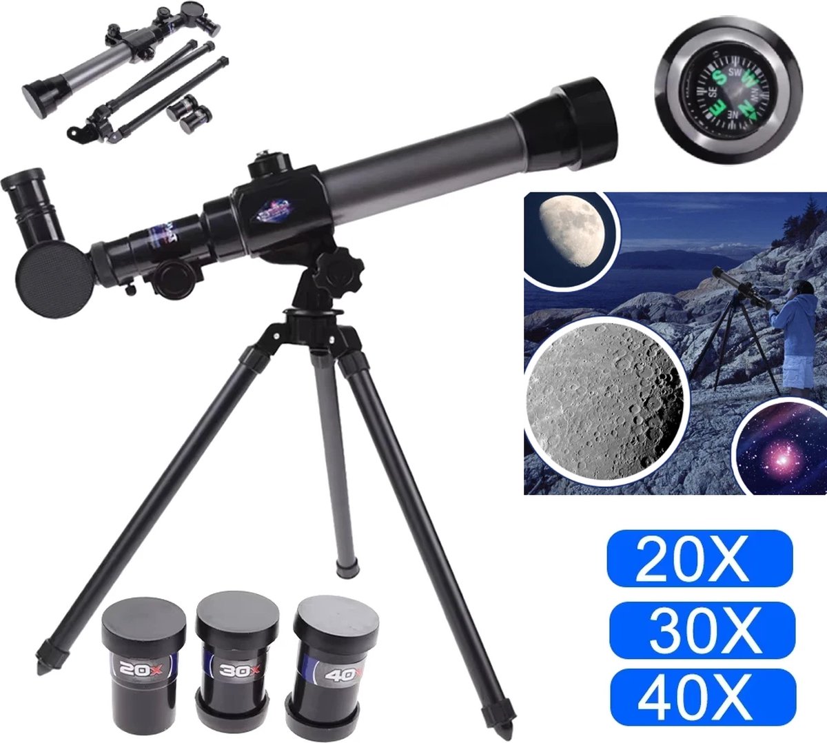 DrPhone SuperNovaX4 Kinder Telescoop Zilver
