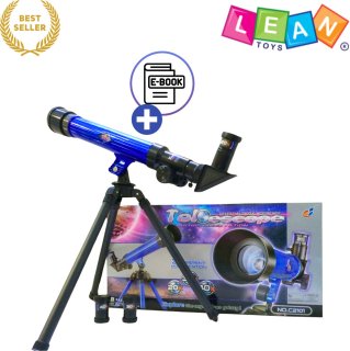 De LEAN Toys Blauwe telescoop met statief in één oogopslag