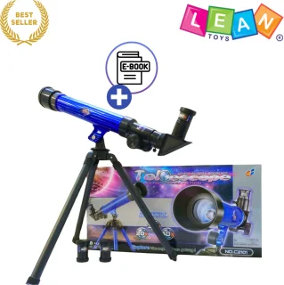 LEAN Toys Blauwe telescoop met statief
