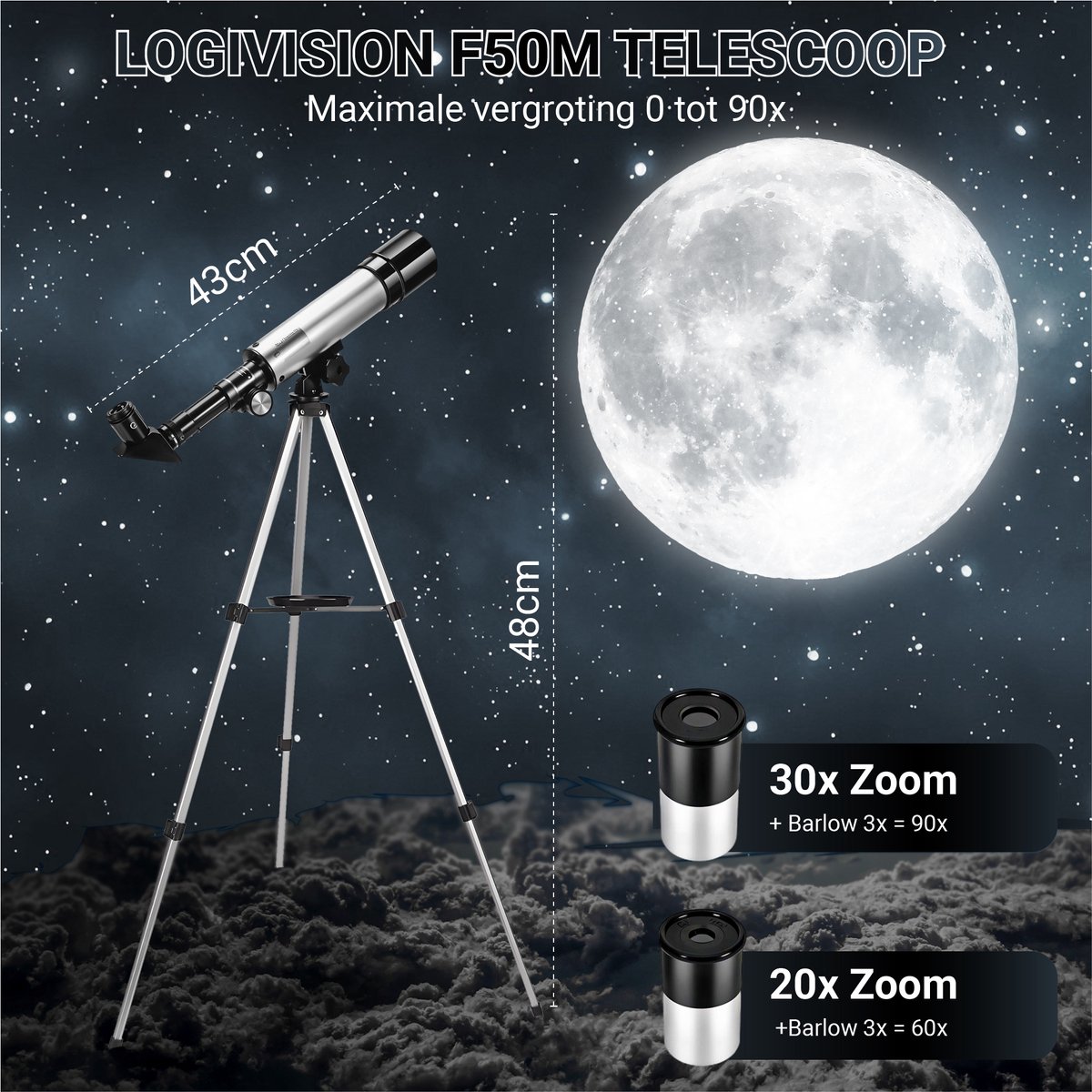 Logivision F50M Telescoop 90X