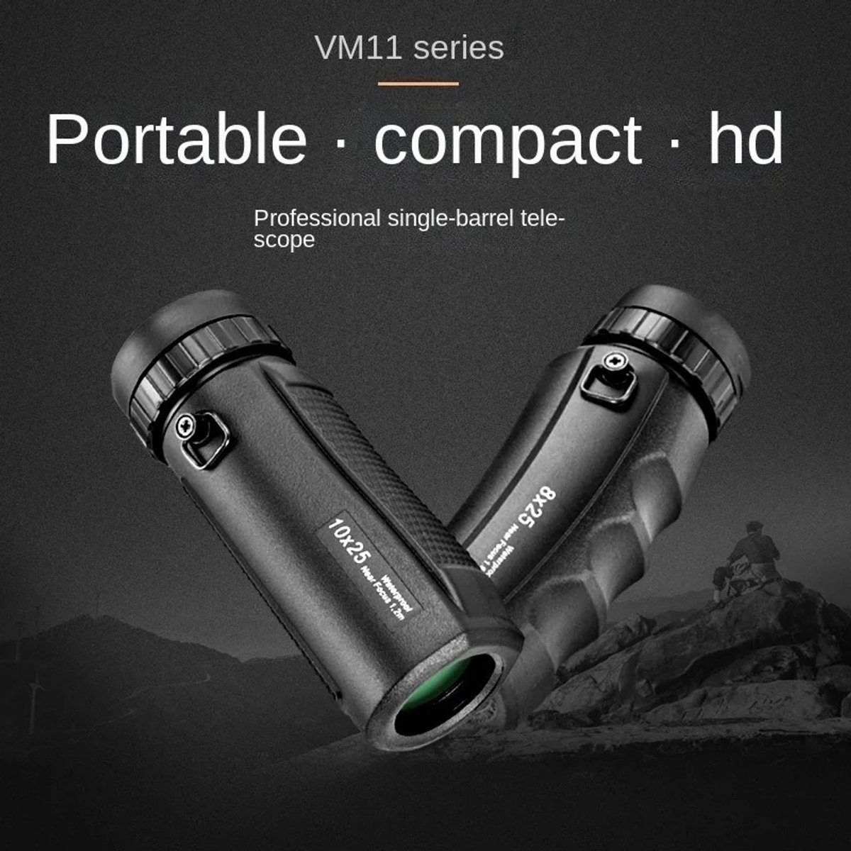 Mini 8x25 HD Monoculaire Telescoop Verrekijker IPX7