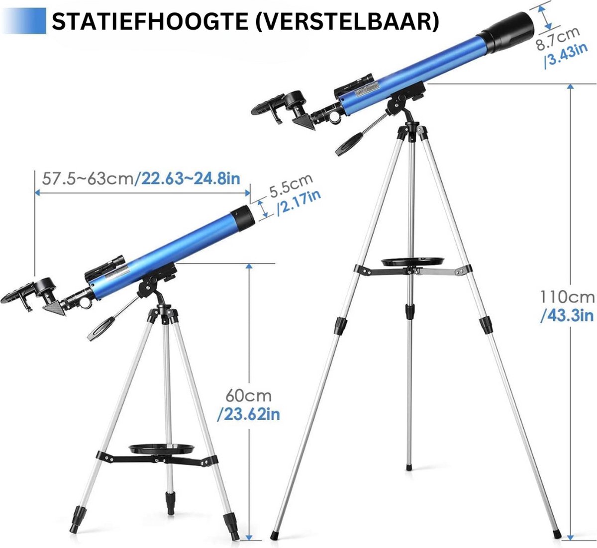 MKSS® Sterrenkijker Telescoop Wit inclusief Statief en Tas