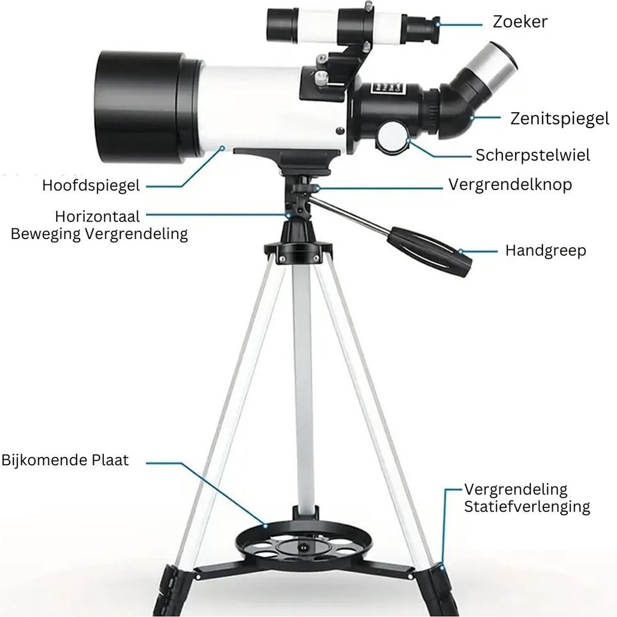 MKSS® Sterrenkijker Telescoop Zwart-Wit met Statief en Tas