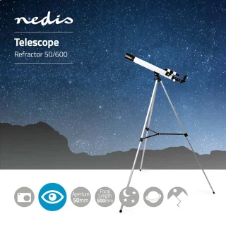 Nedis Telescoop 50/600 mm met Statief Wit/Zwart