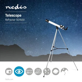 Nedis Telescoop 50/600 mm met Statief Wit/Zwart
